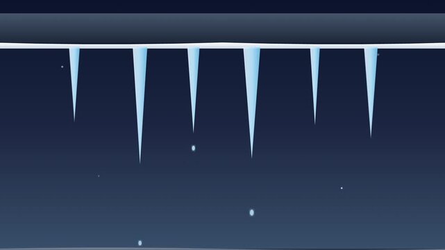Nighttime Icicle Scene Over Arctic Landscape.