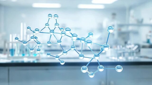 Liquid crystal formation in a sterile laboratory environment with clear scientific background and subtle lighting