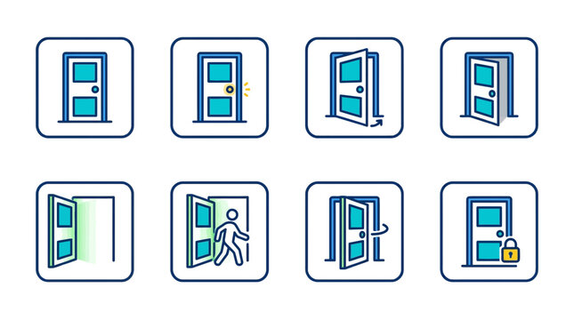 Door Icons: Open, Closed, Unlocked, Locked, Entering, Exiting, Rotating