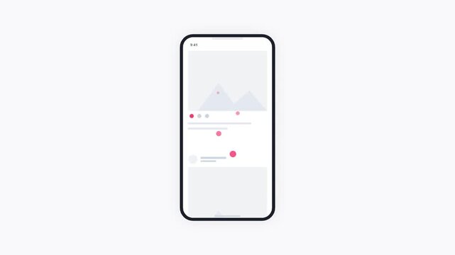 Minimalist Flat Design Illustration of a Social Media Interface on a Smartphone