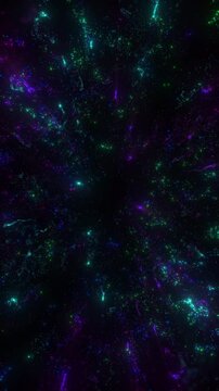 4K Abstract Background Particles Galaxy Starfield Overlay Vertical 3D Animation Christmas Holiday