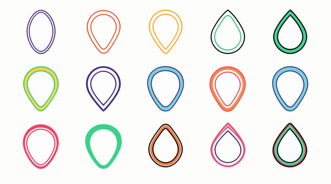 colorful water drop shapes vector icons