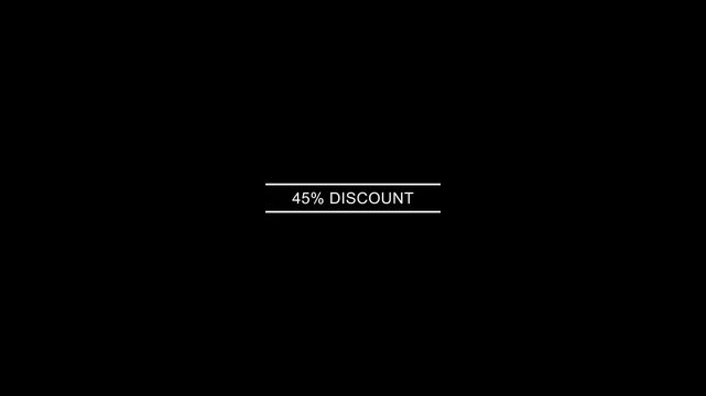 45% discount minimalist lower third for sales, promotions, and e-commerce marketing