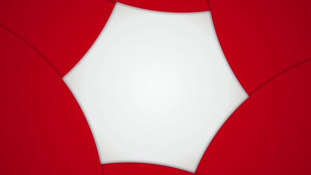 A red camera lens aperture shutter opens in a seamless loop