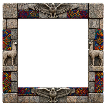 Machu Picchu Andean Stone And Textile Frame