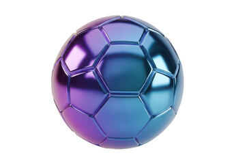 Naklejka premium Metallic iridescent soccer ball isolated on transparent background