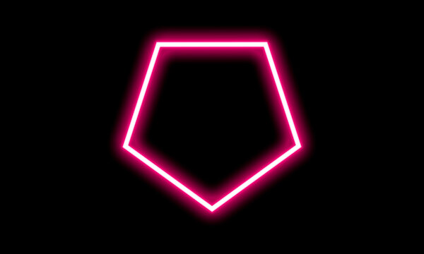 Neon Pentagram Outline: A striking pink neon pentagram glows vibrantly against a deep black background, creating a minimalist yet powerful geometric design.