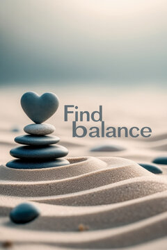 Cairns on sandy beach symbolize balance and mindfulness relaxation retreat for people AI Generative