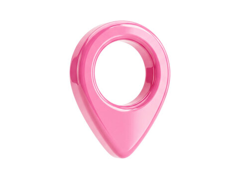 Isolated pink map pin element