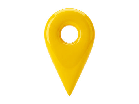 Isolated yellow map pin location