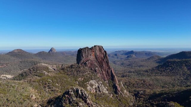 Aerial View of Breadknife Rock in Warrumbungle National Park