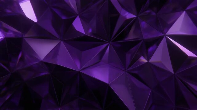 Abstract geometric pattern with shiny purple triangular facets