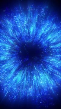 Abstract Blue Energy Portal Particles Background Loop 4K 3D Animation Overlay