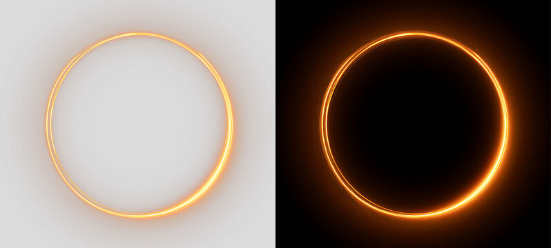 Luxury Glowing Gold Circle Border PNG