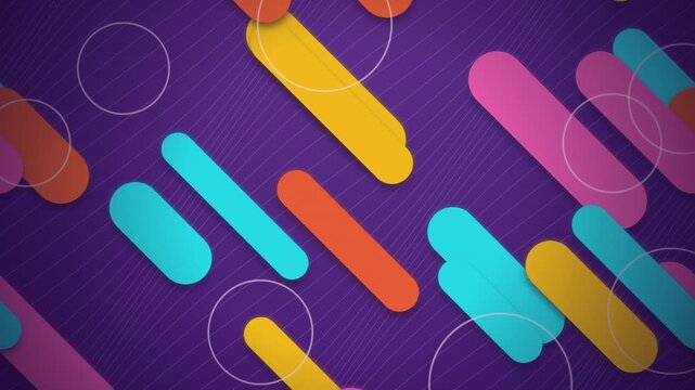 Rounded vector capsule shapes move diagonally in a seamless loop
