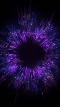 4K Abstract Background Particles Purple Explosion Radial Circle Overlay Vertical 3D Animation