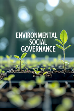 Sustainable green corporate ecology ethical concept, Environmental Social Governance AI Generative