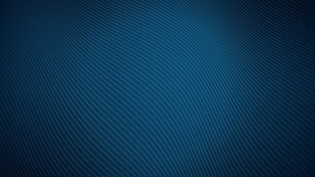 Thin diagonal wavy lines ripple in a dark blue seamless loop