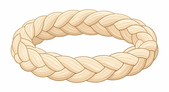 Braided Straw Circular Wreath Frame Vector Graphic for Rustic Autumn Harvest Designs