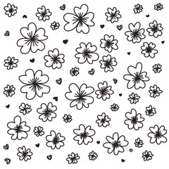 Fototapeta premium sakura doodle line art