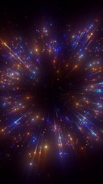 4K Abstract Background Particles Golden Explosion Circle Overlay Vertical 3D Animation Holiday