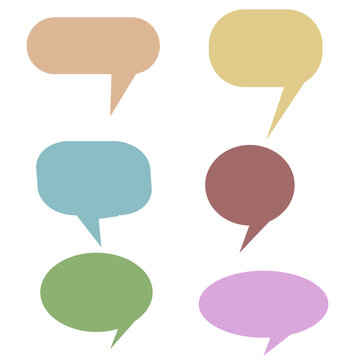 Light Color Chat Bubble Set Isolated on Transparent Background PNG for Messaging Design