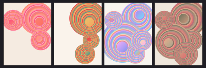 Naklejka premium Colorful abstract swirling patterns with vibrant concentric circles design