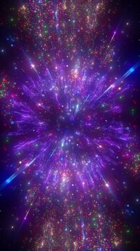 Purple Cosmic Starfield Explosion Background Loop 4K 3D Animation Overlay