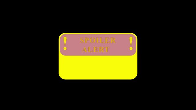 Spoiler alert neon sign warning message on dark background