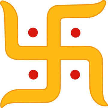 Traditional Hindu Swastik Symbol Vector Illustration for Auspicious Festival Decoration