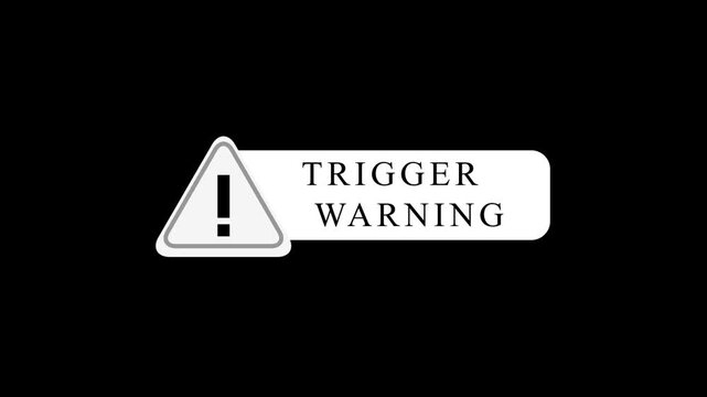 Minimalist trigger warning sign alert symbol caution triangle