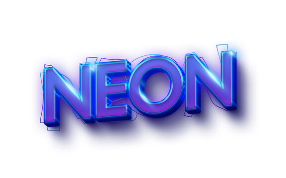 Futuristic Neon Glow 3D Editable Text Effect Template