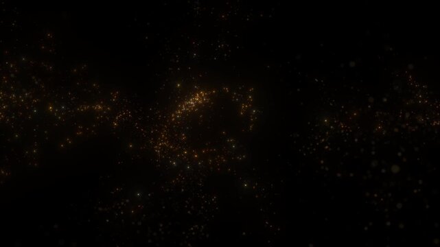 4K Abstract Background Particles Golden Dust Overlay Horizontal 3D Animation