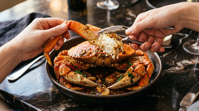 Cracking crab 