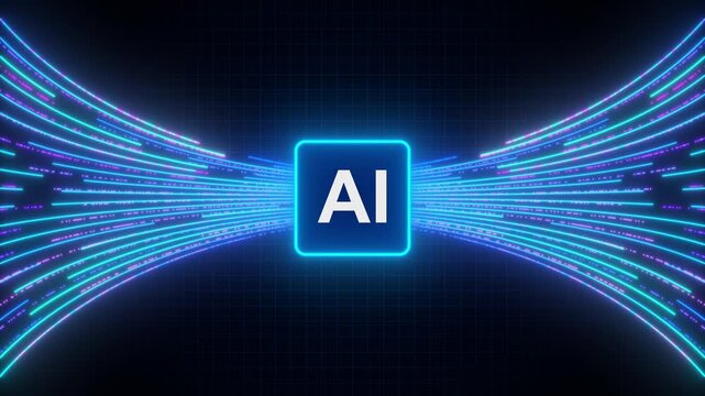 Artificial Intelligence Processor Brain Ai Chatbot Concept Video on Black Background