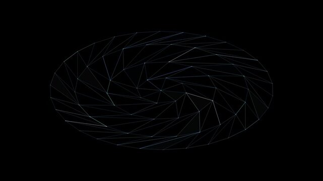 Glowing digital DNA strand concept with futuristic circles on a dark background for science and medicine