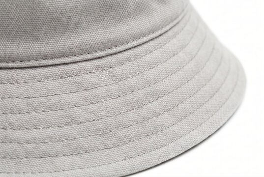 Grey bucket hat closeup macro textile texture fashion clothing details