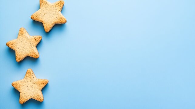 feedback. Golden stars floating against a gradient blue background, symbolizing abstract positive feedback. wellbeing guides, coaching materials, designed for coaching and self-improvement content.