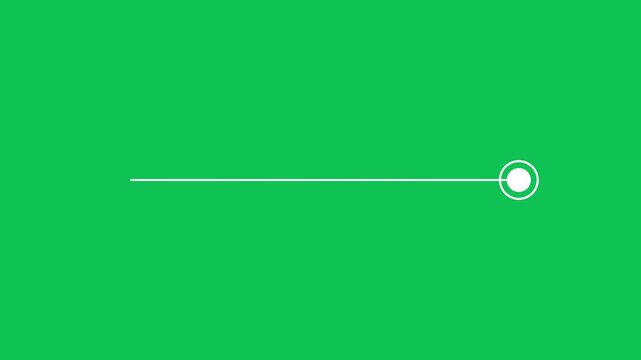 Minimalist loading slider animation with circle handle moving on green screen background for video editing