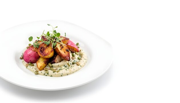 Oca root gourmet dish premium commercial food photography