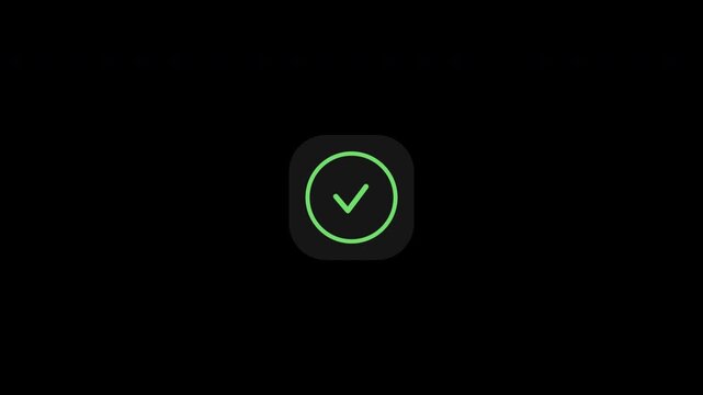 Face ID checkmark success confirmation icon button for user interface design
