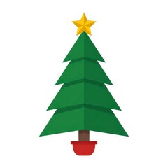 Obraz premium Christmas tree with star on transparent background