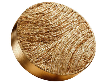 Abstract Gold Texture: A close-up view of a circular object featuring a textured gold surface, with abstract lines creating a sense of movement and depth.
