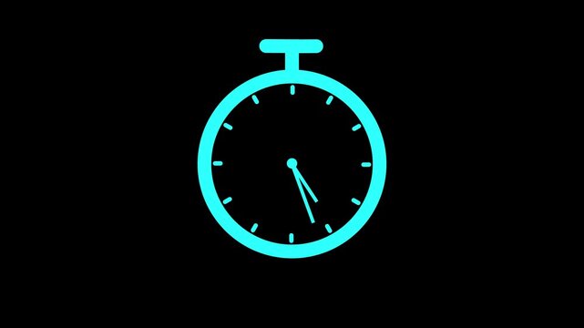 Stopwatch icon design template. Stopwatch icon with Stopwatch or countdown icon. Flat icon for apps and websites, clock icon animation. 4k