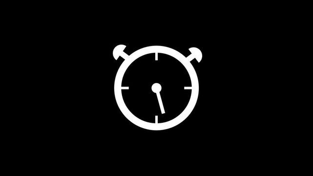 Glowing neon clock animation icon alarm clock stopwatch dial wall clock circle timer animated on black background. stopwatch icon design template Stopwatch icon with Stopwatch or countdown icon