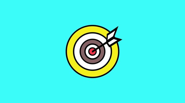 Target icon animation, a simple and clean graphic representation of a target or aim, perfect for business or goal-oriented content. marketing target icon animation.