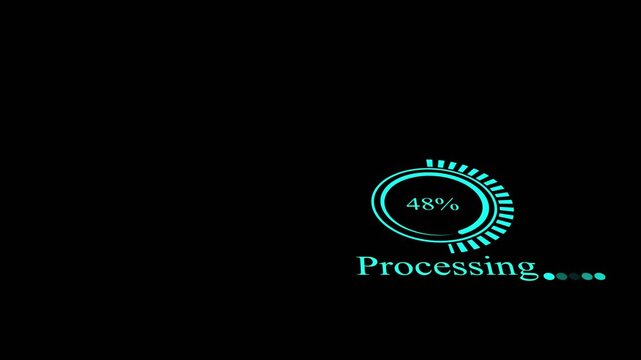 Circle loading bar icon animation on background. Upload, download and send speed indicators, download progress, connecting installing on background.4k video