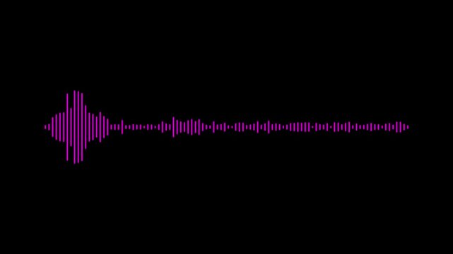 sound wave animation 4k black background. audio visualization loop Animation. dynamic Sound Wave Visual Alpha Channel Overlay. Isolated Sound Icon, 4k Sound Wave Motions Graphics