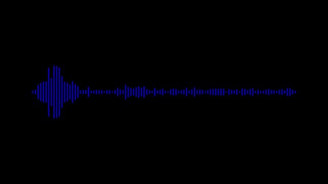 sound wave animation 4k black background. audio visualization loop Animation. dynamic Sound Wave Visual Alpha Channel Overlay. Isolated Sound Icon, 4k Sound Wave Motions Graphics