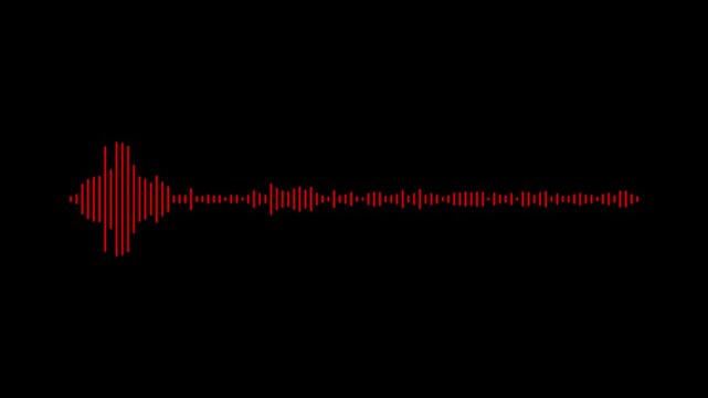 sound wave animation 4k black background. audio visualization loop Animation. dynamic Sound Wave Visual Alpha Channel Overlay. Isolated Sound Icon, 4k Sound Wave Motions Graphics
